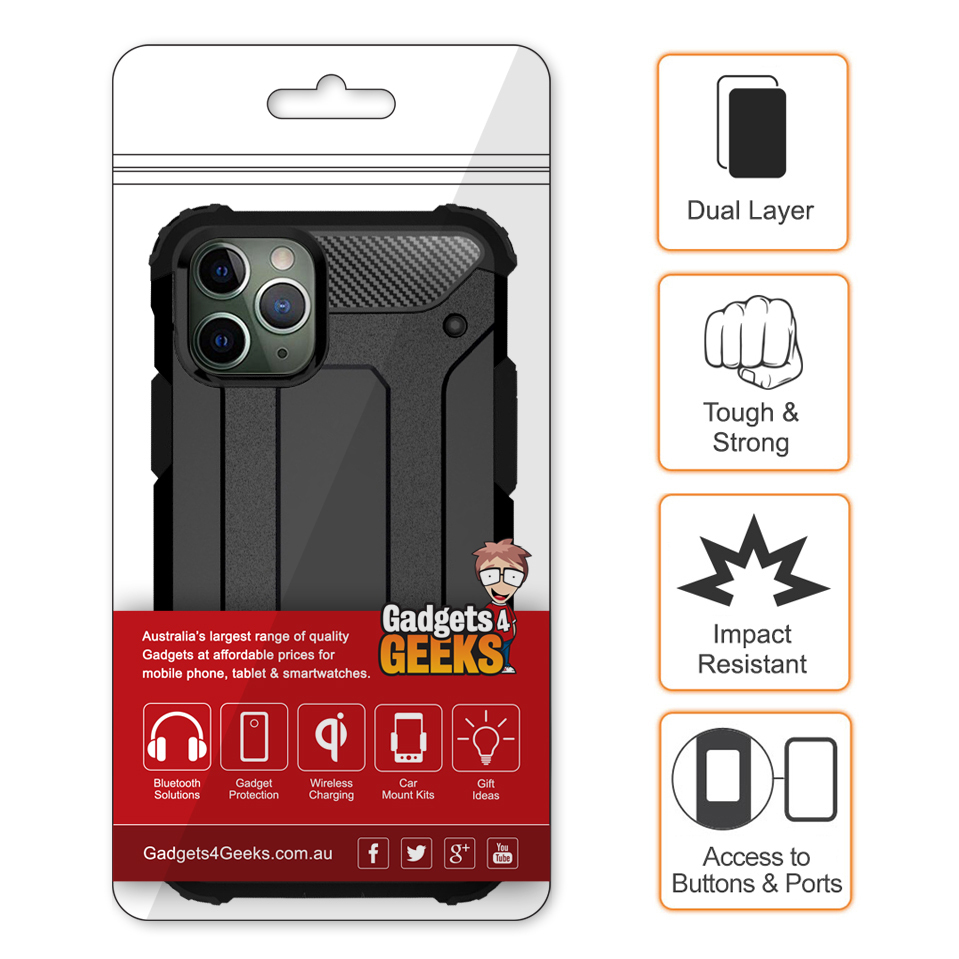 Military Defender Tough Shockproof Case for Apple iPhone 11 Pro - Black